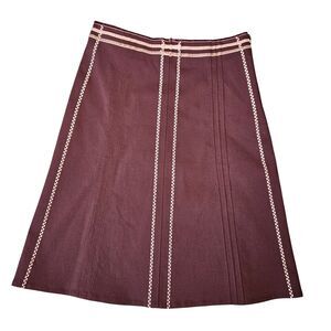 NWT Anthropologie Elevenses Skirt 2 Wine Velvet Trim Bow Detail Y2K Fairycore